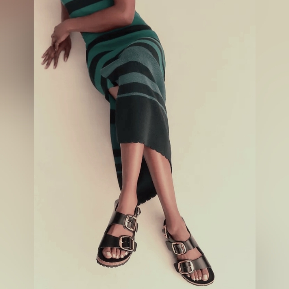 Birkenstock Milano Sandal Womens 10 Mens 8 Brown Leather Adjustable Buckle New